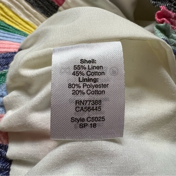 J.Crew Linen Cotton A-Line Mini Skirt in Rainbow Multicolour - Sz 2 - Picture 9 of 12